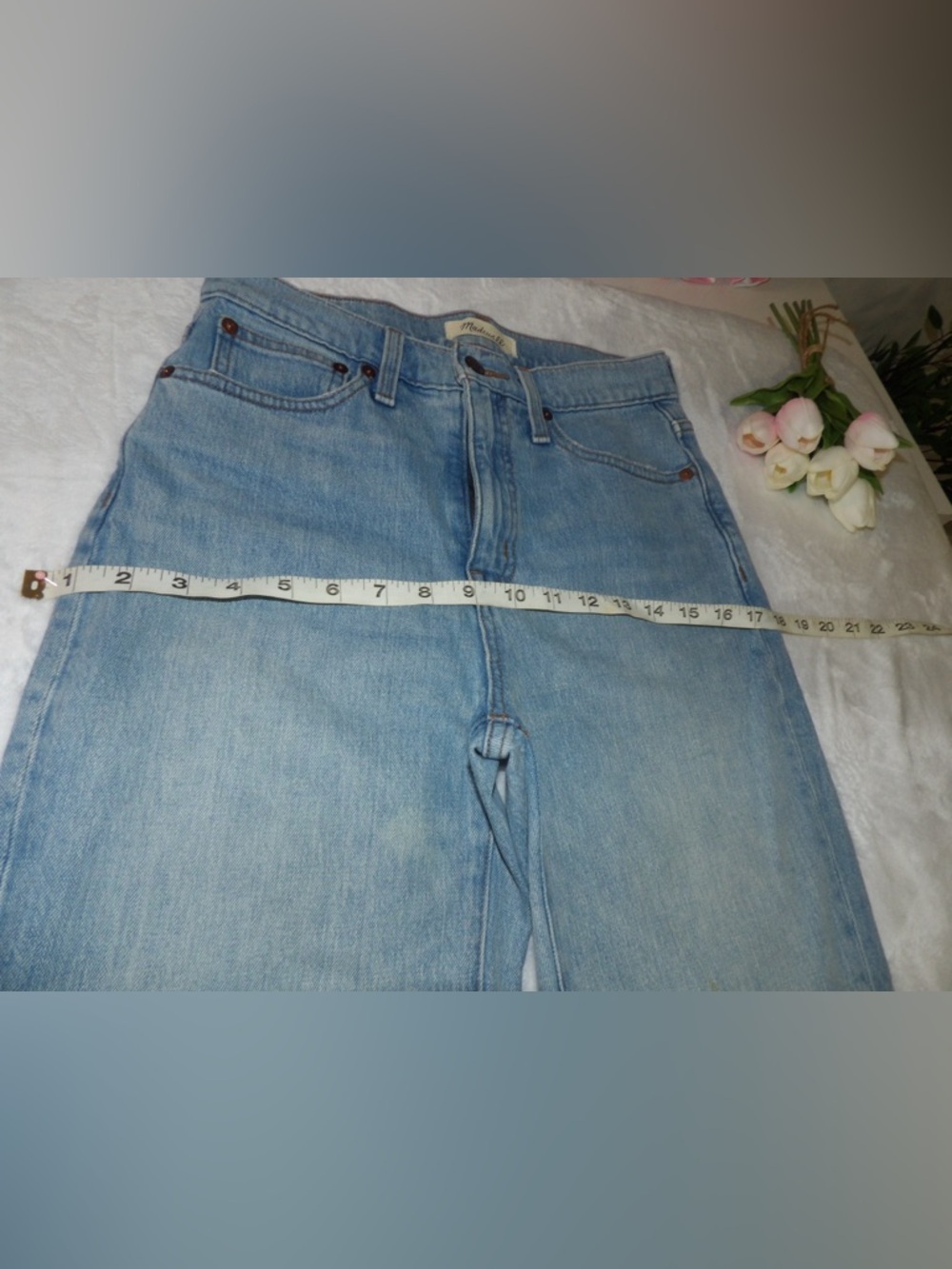 Madewell Light Blue Straight Leg Women's Jeans - Picture 5 of 8